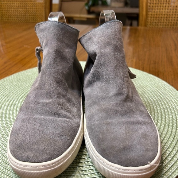 Gray Suede Women's Ankle Boots - Picture 4 of 10